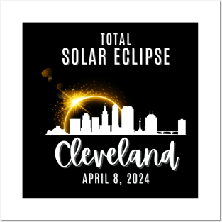 2024 Total Solar Skyline Eclipse in Cleveland Ohio CLE April 8 Posters and Art